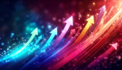 Poster - A vibrant graphic featuring colorful arrows ascending against a dynamic background, symbolizing growth and progress.