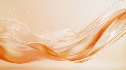 Poster - Refreshing orange liquid splashing and forming a beautiful wave