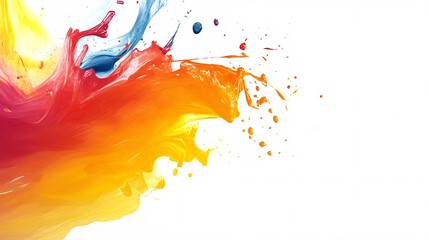 Aufkleber - Colorful paint splashing and making a creative mess