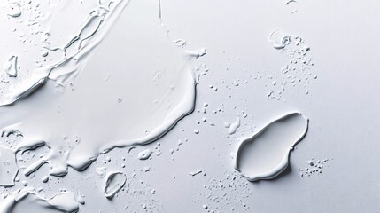 Poster - White cosmetic cream spreading on grey background