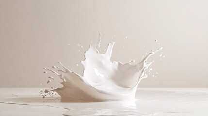 Wall Mural - Milk or white paint splashing and making a crown shape