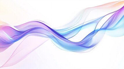 Poster - Abstract pastel colored waves flowing on white background