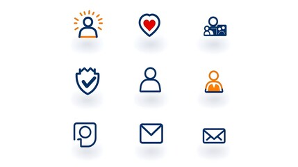 Leinwandbilder - Collection of 6 minimal thin line icons featuring participants groups and organization members with simple outlines and modern design perfect for community social and workforce themed concepts and
