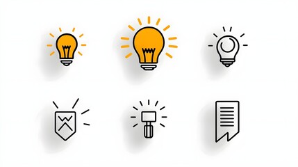 Aufkleber - Sleek Geometric Iconography Showcasing Modern Leadership Concepts for Corporate Branding and Design Applications  This set of clean