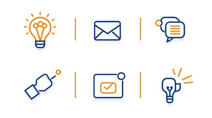 Poster - A set of simple and minimalist business marketing icons representing the concepts of agreement sponsorship and social media  These graphic design elements can be used for infographics presentations