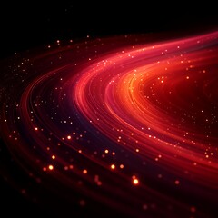 Wall Mural - Abstract red cosmic swirl with glowing particles.