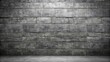 © sasiprapa - Dark Grey Brick Wall Background with Empty Floor