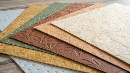 Poster - A stack of paper with different designs and colors