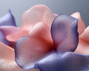 Abstract pastel fabric flower close-up.