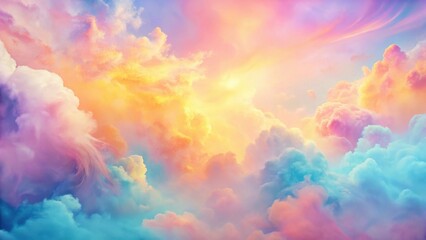 Wall Mural - dreamlike pastel cloudscape a serene vision of soft hues and heavenly light