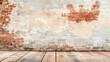 © red_orange_stock - The setting combines a weathered brick wall and a rustic wooden floor, providing an excellent backdrop for artistic endeavors and photography