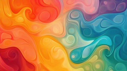 Fototapete - Swirling patterns in vibrant colors blend together to create an energetic, abstract composition that captivates the viewer's attention