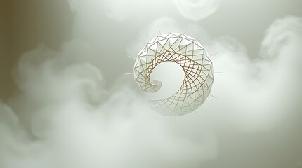 Wall Mural - Abstract spiral in misty sky.