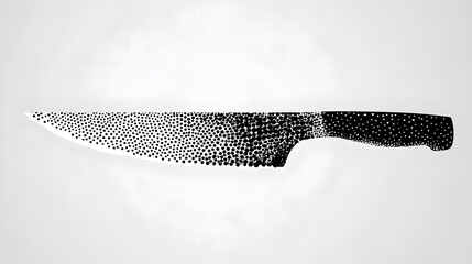 Abstract Stippled Design of a Chefs Knife