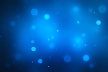 Poster - Ethereal Blue Bokeh Lights Abstract Background.
