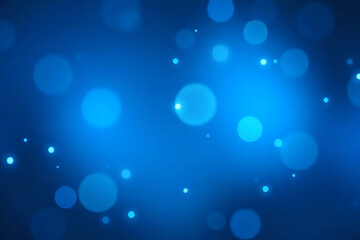Poster - Ethereal Blue Bokeh Lights Abstract Background.