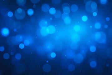 Poster - Ethereal Blue Bokeh Lights Abstract Background.