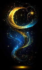 Aufkleber - Luminous Celestial Swirls: An Ethereal Abstract Art Design