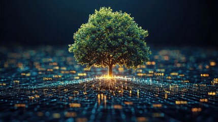 Poster - Luminous Digital Tree: A Symbiosis of Nature and Technology