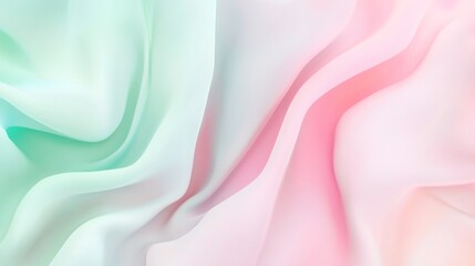 Wall Mural - A tranquil abstract gradient background with pastel pink and mint green.featuring gentle transitions.emphasizing calm and serenity.ideal for relaxation visuals