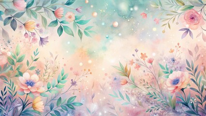 Wall Mural - Pastel Floral Design Featuring Delicate Blooms and Soft Hues, Ideal for Elegant Decor and Artistic Applications
