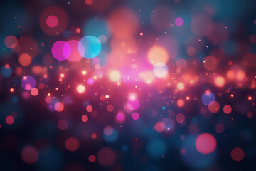 Poster - Grainy blurred colorful bokeh background.