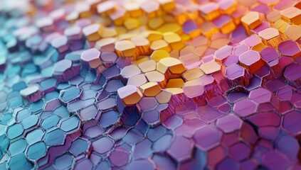 Aufkleber - Abstract colorful hexagonal pattern background.