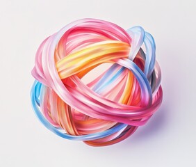 Aufkleber - Abstract colorful sphere of interwoven ribbons.