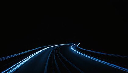 Aufkleber - abstract vector wave lines flowing dynamic in blue colors isolated on black background