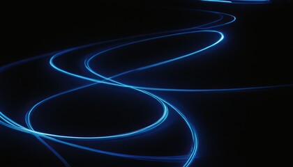 Aufkleber - abstract vector wave lines flowing dynamic in blue colors isolated on black background