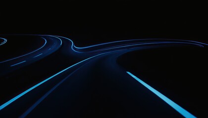 Aufkleber - abstract vector wave lines flowing dynamic in blue colors isolated on black background