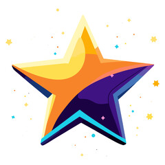 Wall Mural - vector icon star illustration vibrant night vector