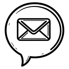 Speech bubble with mail sign icon correspondence communication message vector