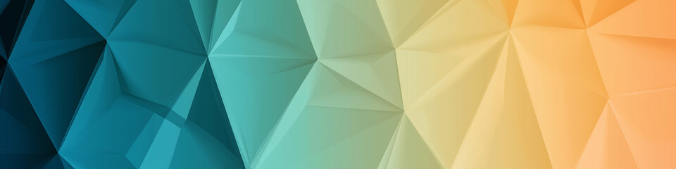 Poster - Gradient polygonal background changing from blue to yellow