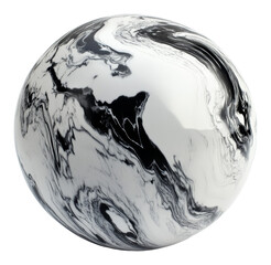 Aufkleber - black and white marble textured sphere