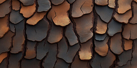 Aufkleber - Close-up view of tree bark showing intricate textures and patterns