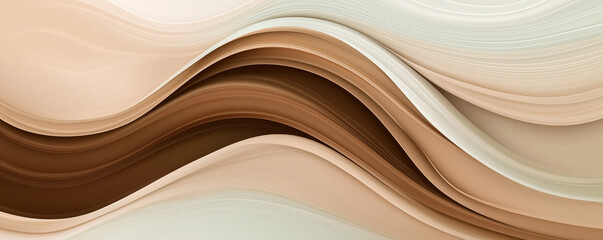 Aufkleber - Abstract flowing brown and beige waves background