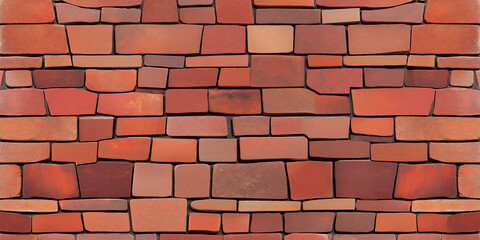 Poster - Seamless texture of decorative facing brick wall forming intricate pattern