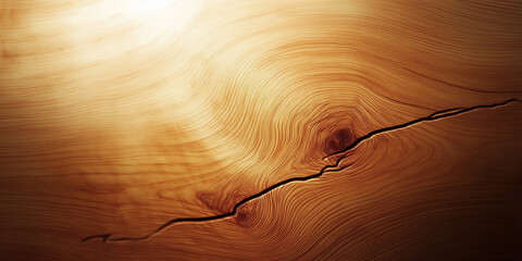 Aufkleber - Light shining on cracked wooden surface with knots and growth rings