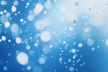 Poster - Abstract blue bokeh background with water droplets.