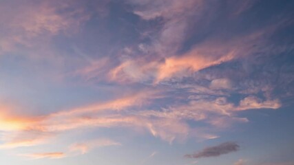 Wall Mural - twilight and dawn sky with cumulus cloud time lapse in an evening 4k footage.