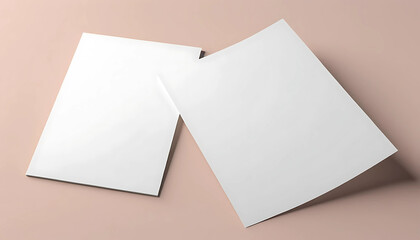 Wall Mural - Two vertical postcard mockup blank paper template. White empty card for design in 3D rendering