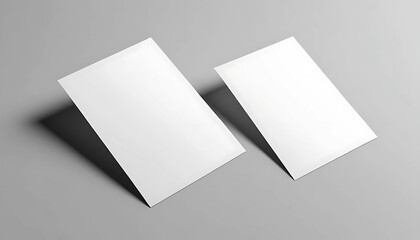 Wall Mural - Two vertical postcard mockup blank paper template. White empty card for design in 3D rendering