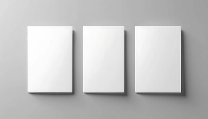 Wall Mural - Two vertical postcard mockup blank paper template. White empty card for design in 3D rendering