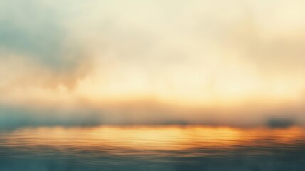 Wall Mural - Misty Morning Sunrise Over Calm Water