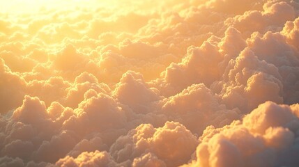 Wall Mural - Golden Hour Cloudscape: A Celestial Tapestry of Sunrise