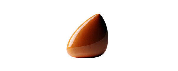Poster - Smooth, glossy, orange-brown teardrop shaped object on a black background for use in design, art, and creative projects