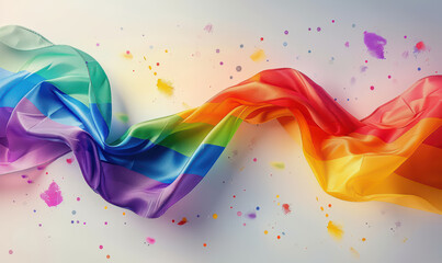 a colorful piece of fabric with a rainbow pattern