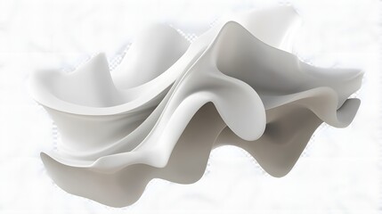 Wall Mural - Abstract White Fluid Form Sculpting Design