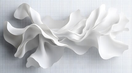 Wall Mural - Abstract White Form Sculpting Fluid Movement